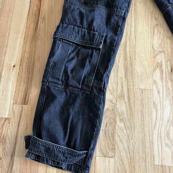 GRLFRND The Lex Cargo Jeans Size 24 black South point cotton low rise denim - Picture 7 of 14